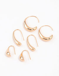 Gold Teardrop Hoop Earrings Pack - link has visual effect only