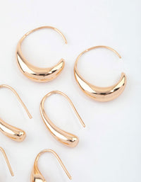 Gold Teardrop Hoop Earrings Pack - link has visual effect only