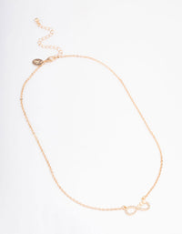 Gold Diamante Infinity Heart Short Necklace - link has visual effect only