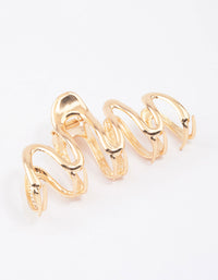 Gold Bold Wavy Hair Claw Clip - link has visual effect only