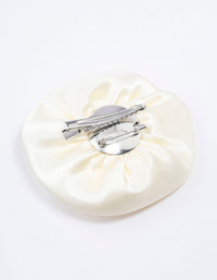 Cream Fabric Elegant Rosette Hair Clip - link has visual effect only