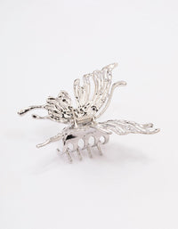 Rhodium Melted Butterfly Hair Claw Clip - link has visual effect only