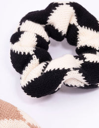 Fabric Knotted Checkered Hair Scrunchie 2-Pack - link has visual effect only