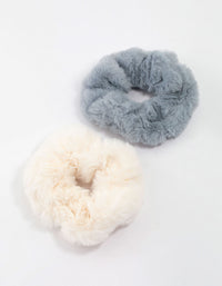 Fabric Faux Fur Scrunchie Pack - link has visual effect only