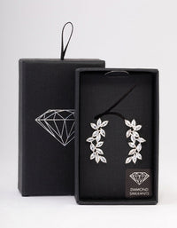 Silver Leaf Vine Crawler Drop Earrings - link has visual effect only