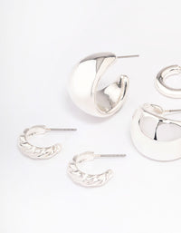 Silver Multi Hoop Earrings Pack - link has visual effect only