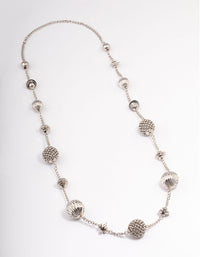 Rhodium Short Texture Multi Round Necklace - link has visual effect only