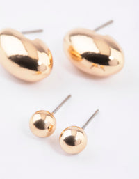 Gold Small Oval Stud Earring Pack - link has visual effect only