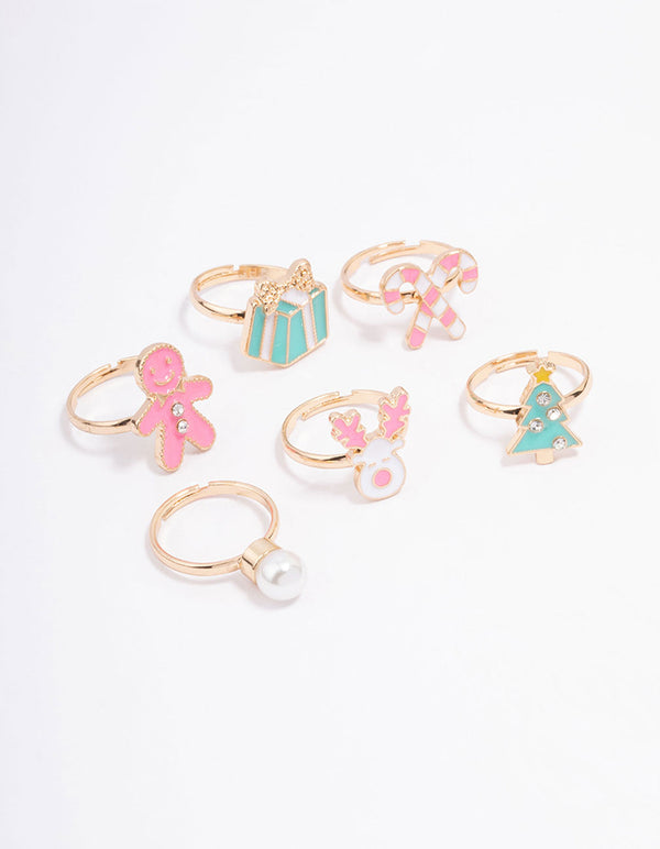 Kids Christmas Gingerbread Ring 6-Pack