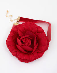 Red Flower Corsage Choker - link has visual effect only