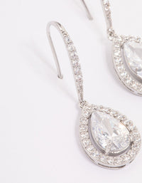 Rhodium Cubic Zirconia Teardrop Earrings - link has visual effect only