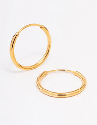 Gold Plated Surgical Steel Thin Hoop Earrings 18mm - link has visual effect only