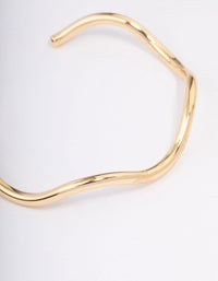 Gold Plated Wavy Wrist Cuff - link has visual effect only