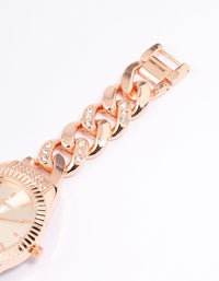 Rose Gold Chunky Crystal Chain Watch - link has visual effect only