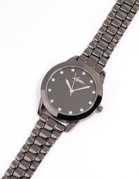 Coated Black Square Crystal Marker Watch - link has visual effect only