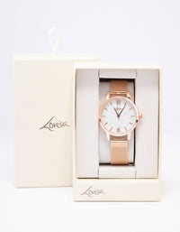 Rose Gold Mesh Watch - link has visual effect only