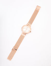 Rose Gold Crystal & Mesh Watch - link has visual effect only