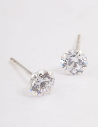 Sterling Silver Cubic Zirconia Stud Earrings - link has visual effect only