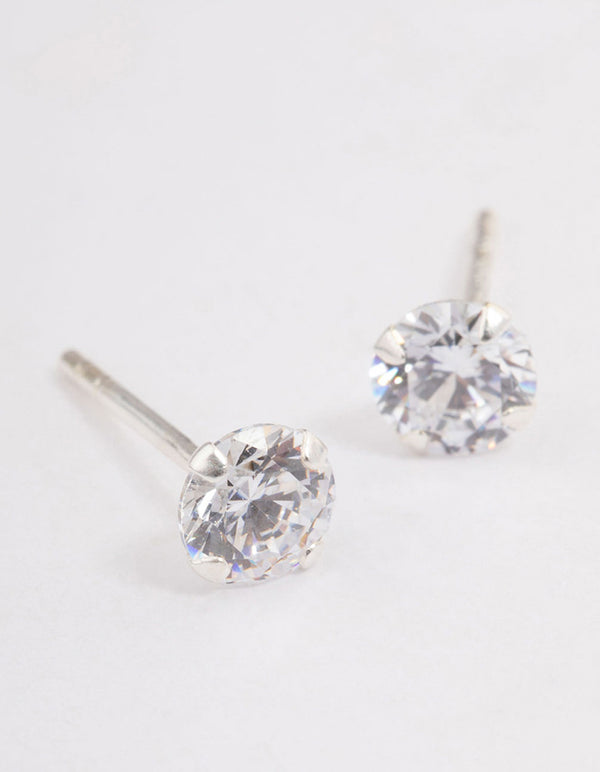 Sterling Silver Cubic Zirconia Stud Earrings