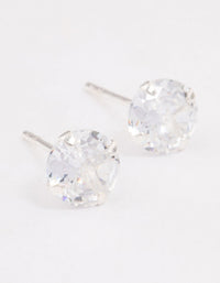 Sterling Silver Cubic Zirconia Simple Stud Earrings - link has visual effect only