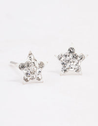 Sterling Silver Pave Star Stud Earrings - link has visual effect only