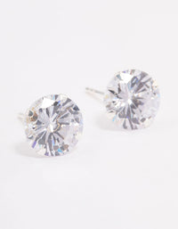 Sterling Silver Cubic Zirconia Triple Stud Earrings - link has visual effect only