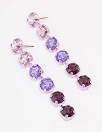 Purple Ombre Diamante Drop Earrings - link has visual effect only