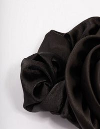 Black Fabric Rosette Hair Scrunchie - link has visual effect only