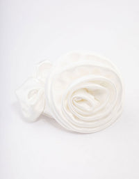 Cream Fabric Rosette Hair Scrunchie - link has visual effect only