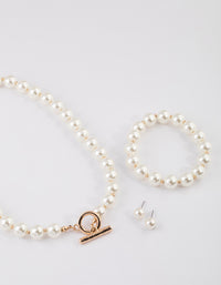 Gold Pearl Matching Jewellery Set - link has visual effect only