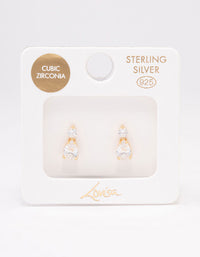 Gold Plated Sterling Silver Pear Crystal Drop Earrings - link has visual effect only