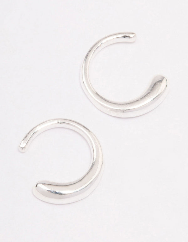 Sterling Silver Mini Calligraphy Hoop Earrings