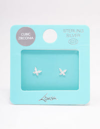 Sterling Silver Cubic Zirconia Butterfly Stud Earrings - link has visual effect only