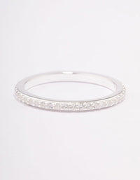 Sterling Silver Cubic Zirconia Pave Band Ring - link has visual effect only