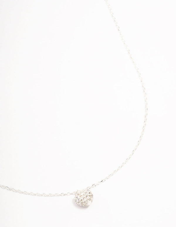 Sterling Silver Pave Heart Pendant Necklace