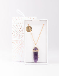 Gold Amethyst Pendant Necklace - link has visual effect only