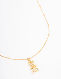 Gold Plated Bear Station Short Necklace - link has visual effect only