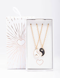 Gold Heart Yin & Yang Necklace Pack - link has visual effect only