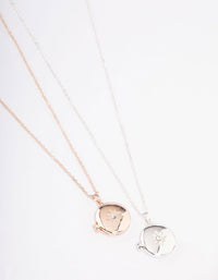 Mixed Metal Star Diamante Locket Necklace Pack - link has visual effect only