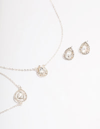 Silver Diamante Pear Jewellery Set - link has visual effect only