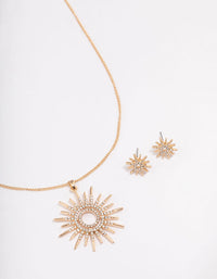 Gold Statement Diamante Jewellery Set - link has visual effect only