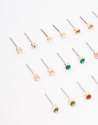 Gold Diamante Stud Earring 12-Pack - link has visual effect only