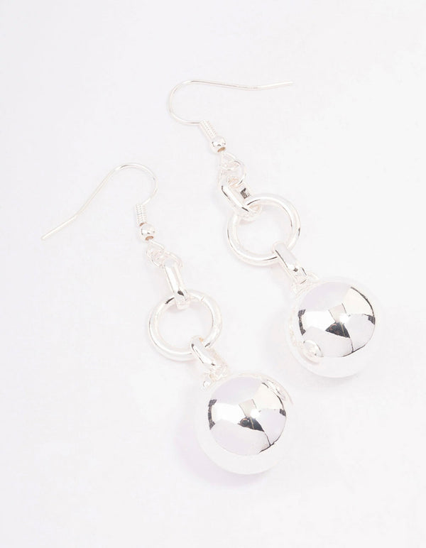 Silver Ball Chain Drop Earrings