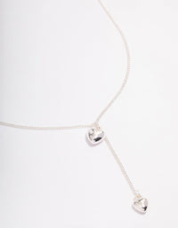 Silver Puffy Heart Drop Necklace - link has visual effect only