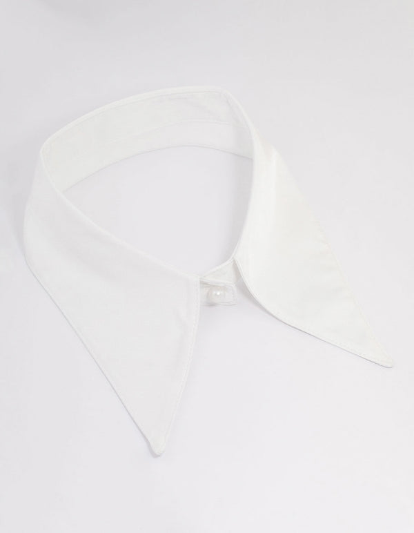 White Fabric Pointed Collar Necklace