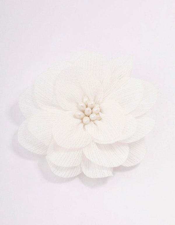 White Corsage White Hair Clip