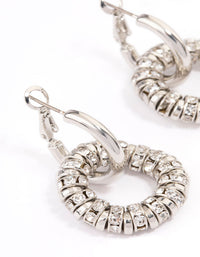 Rhodium Diamante Double Hoop Earrings - link has visual effect only