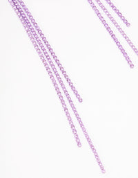 Purple Flower Cup Chain Drop Earrings - link has visual effect only