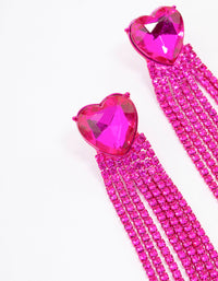 Pink Heart Cupchain Drop Earrings - link has visual effect only