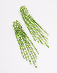 Green Multi-Row Cup Chain Drop Earrings - link has visual effect only